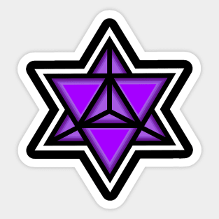 Merkaba Spiritual Symbol in Purple - Sacred Geometry Merkabah Shape - Merkaba Sticker